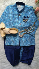 Boys kurta Dhoti set - BluishDhoti chain Included