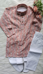 Boys cherry wood 3 piece Set - Dhoti & Pant included