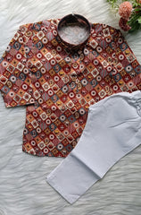 Boys Cherry Wood Kurta Set
