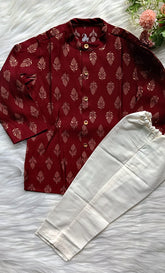 Boys Deep Brown Kurta Set