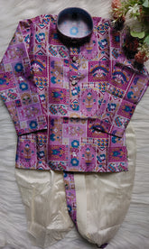 Boys Bluish Purple Dhoti Set