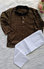 Infant Georgette Sequence Mehandi Green Kurta set