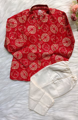 Boys Red Kurta Set