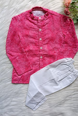 Boys Blush Pink Kurta Set