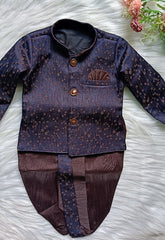 Boys Premium Indo Western Kurta Set - Dhoti & Pant Included Purple Powder