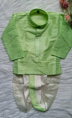 Boys Medium Green Color Dhoti Set
