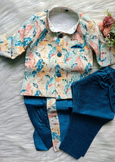 Boys Premium Indo Western  Kurta Set - Dhoti & Pant Included Green Vogue