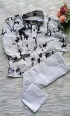 Infant Tie Dye Black Kurta Set