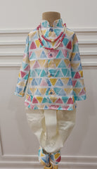 Boys Robin Blue Dhoti set - Chain and Shoes Included