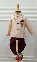 Infants Chhota Darbar Set IndoWestern dhoti & Pant set - Chain and shoes included