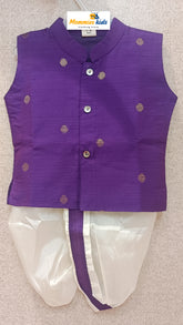 Infants Classic Purple Dhoti Set