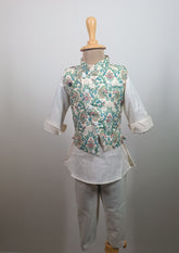 Mini Maharaja 3 piece Kurta Set -Khadi Cotton