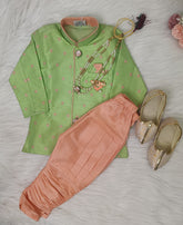 Infants little peach Traditional IndoWestern  set - Chain and shoes included
