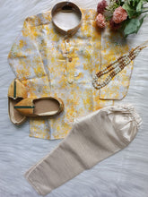 Boys Desert Sand Kurta Set - Chain and Shoes Included