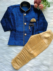 Boys Night Blue kurta set frills pant