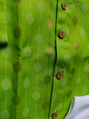Boys cotton green leaf kurta set