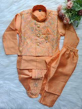 Boys Premium Earth 4 piece Jacket Set - Dhoti Pant included