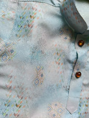 Boys Pale Aqua Kurta Set - Chain and Shoes Included
