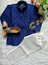 Boys Blue Zodiac kurta set - Chain and Shoes Included