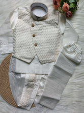 Boys Premium  Razzle Indo western 4 Piece Kurta Jacket Set - Dhoti & Pant Included