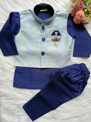 Boys Navy Blue 3 Piece Jacket Set