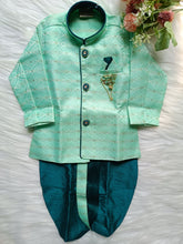 Boys IndoWestern sea foam Dhoti set