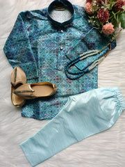 Boys Deep Diving Kurta set - Chain and Shoes Included