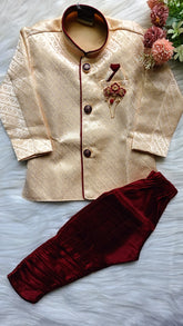 Boys Silver Chalice Kurta set - Frill Pant