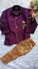 Boys Fuchsia Pink Kurta set - Frill Pant