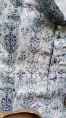 Boys Metallic Silver  Kurta set - Chain and Shoes Included