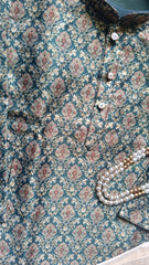 Boys Garden Green Kurta set - Chain Included