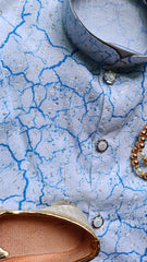 Boys Cloudy Blue Dhoti set - Chain and Shoes Included