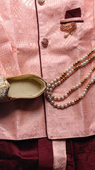 Boys kurta Dhoti set - Pinkish and Maroon Dhoti chain Included