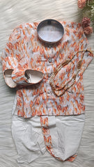 Boys Copper Rust Dhoti set - Chain and Shoes Included