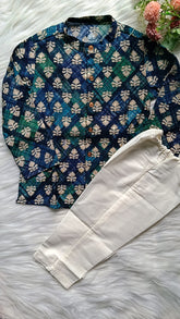Boys Dark Jungle Kurta Set
