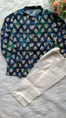 Boys Dark Jungle Kurta Set