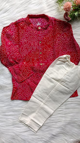 Boys Bandhini Pink Kurta Set