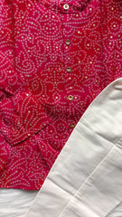 Boys Bandhini Pink Kurta Set