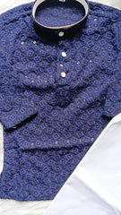 Infant Georgette Sequence Purple Blue Kurta set