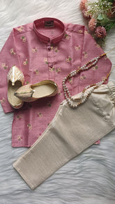 Boys Coral Rose  Kurta set - Chain and Shoes Included