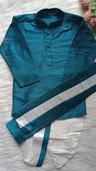 Boys light Sea Green Dhoti Kurta set - Kanduva