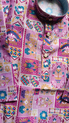 Boys Bluish Purple Dhoti Set