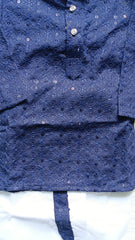 Infant Georgette Sequence Midnight Blue Dhoti Set