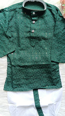 Infant Georgette Sequence Green Dhoti Set