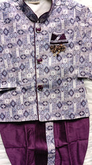 Boys Indo Western kurta Dhoti set - Grape Purple
