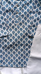 Boys Tealish Blue 3 piece Set - Dhoti & Pant included