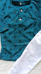 Infant Georgette Sequence Teal Berry Kurta set