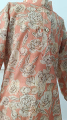 Boys Pinkish Tan Floral soft Kurta Set