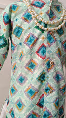 Infants Lunar Green Mix Dhoti Set - Chain and Shoes Included