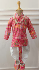Infants Lotus Bhandini Mix Dhoti Set - Chain and Shoes Included